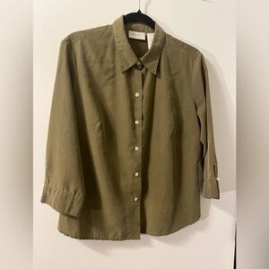 LIZ CLAIBORNE, 3/4 sleeve button-down shirt